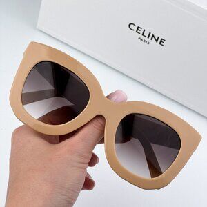 Celine CL4005FN 57Z BRAND NEW Sunglasses Beige Gradient Violet Geometric Women